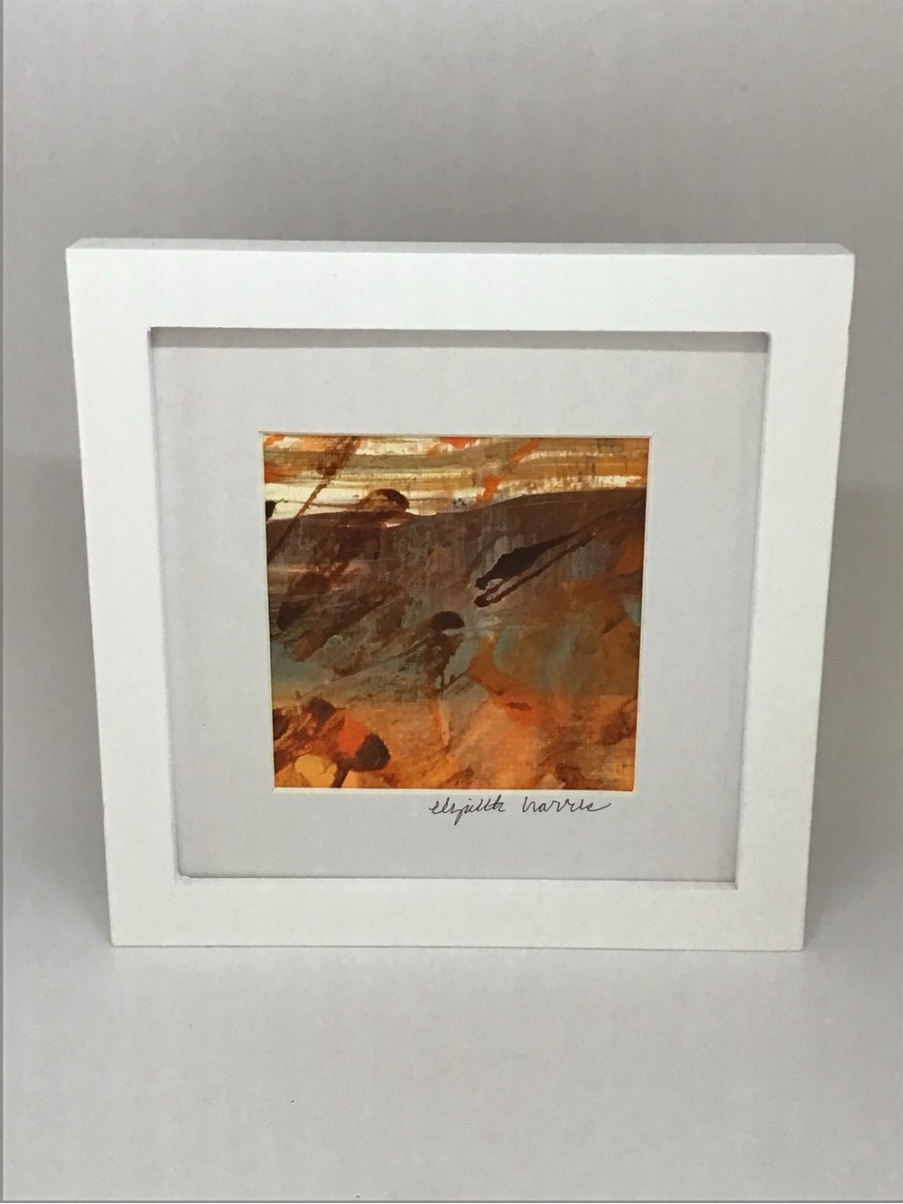 Elizabeth Harris Original Abstract Painting “Afterglow” Framed Art Earth Tones